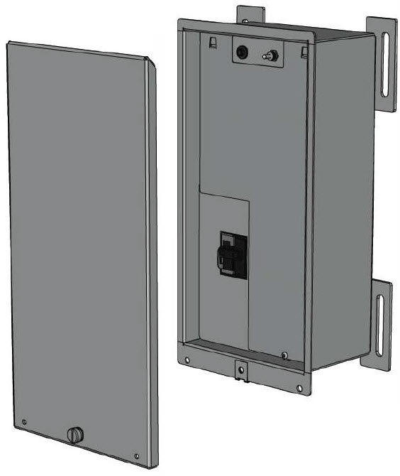 Rendering of a 100A Base Service Disconnect with Surge Protection.