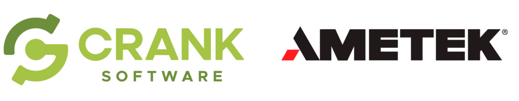 Crank Software and Ametek logos side by side.