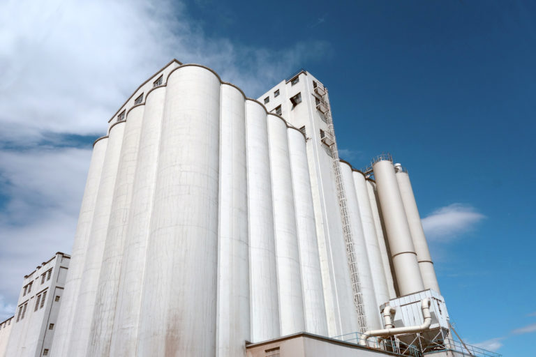 side angle of large industrial building