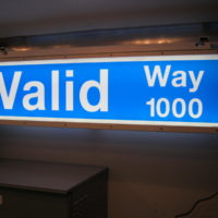 Blue Illuminated Street Sign with the text "Valid Way 1000" on the sign.