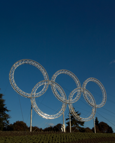 Five rings representing the Olympics logo.