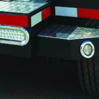 LED Lights on the back of a Valid utility trailer.