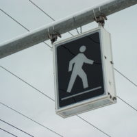 LED pedestrian sign.