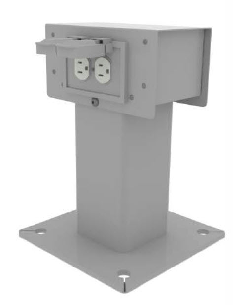 Rendering of a Short Vehicle Power Pedestal for parking lot.