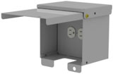 Rendering of a Wall Mount Outlet Box with While-In-Use Cover.