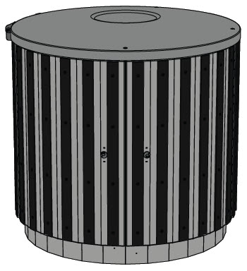 Rendering of a Waste Receptacle Distribution Kiosk.